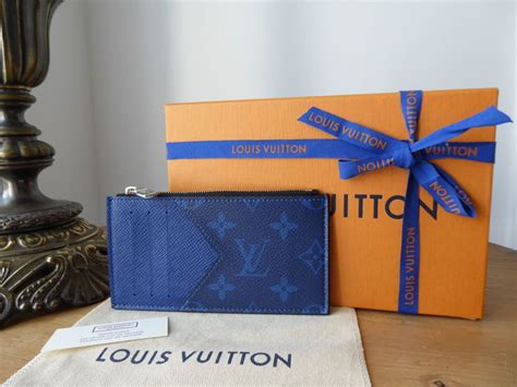 louis vuitton coin card holder blue|louis vuitton name card holder.